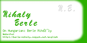 mihaly berle business card